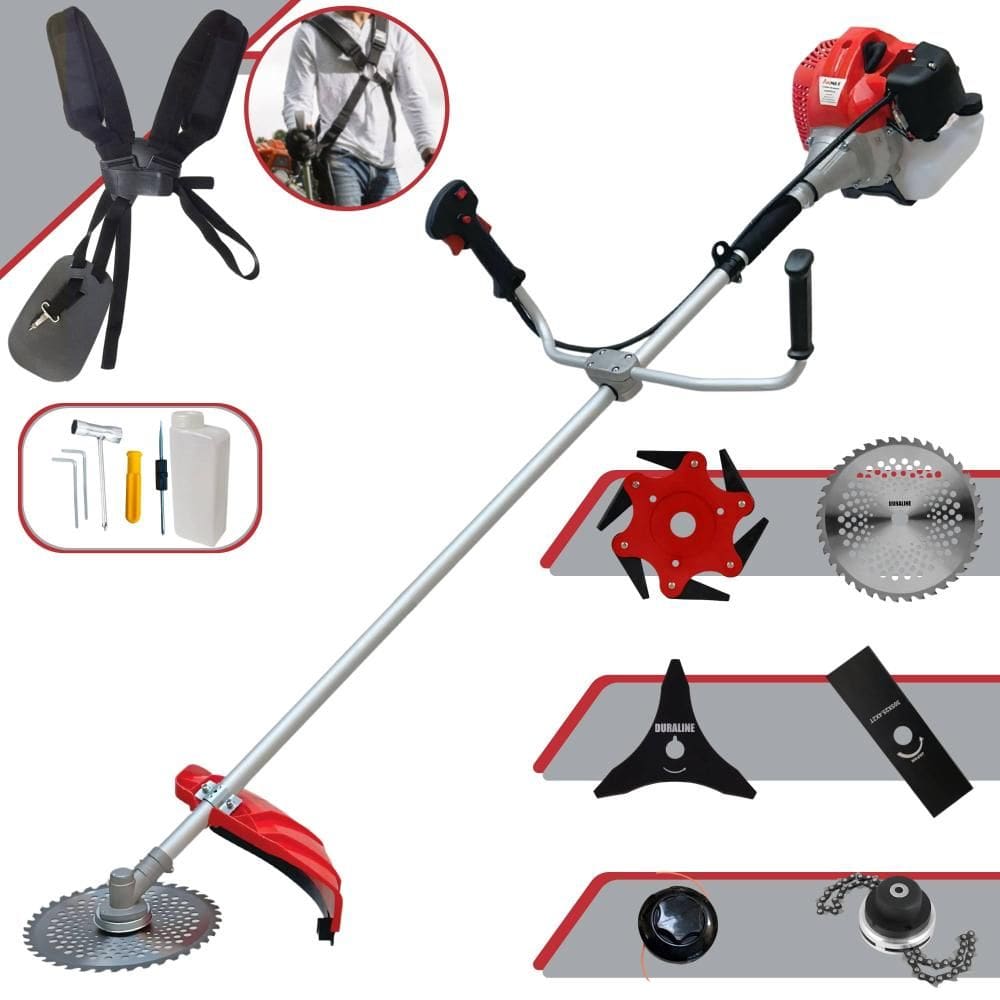 Máquina de Cortar Grama Profissional À Gasolina Anmax CG430P 2 Tempos 43cc 2HP 9.000rpm Roçadeira Completa Multifunções Com 6 Opções de Cortes