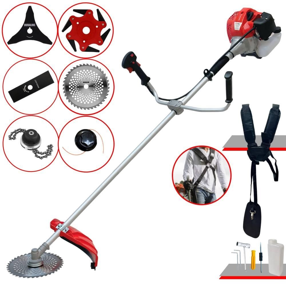 Roçadeira Lateral À Gasolina Anmax CG430P Motor 2T 43cc 2HP 9000rpm Alta Performance Roçadeira Completa Com Carretel de Nylon e Kit 5 Lâminas de Corte