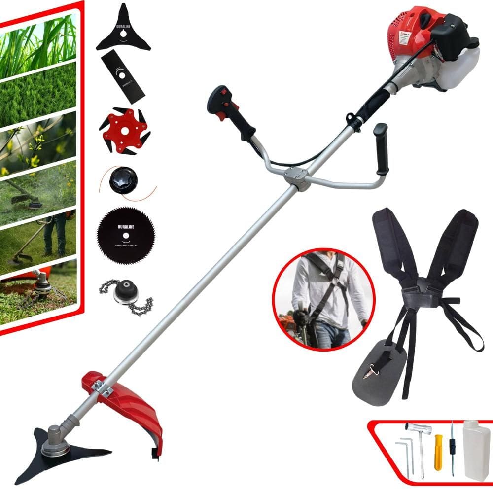 Roçadeira Anmax CG430P À Gasolina 43cc 2HP 6 Em 1 C/ Carretel e Lâmina 2 Pontas + EXTRA Lâmina 3 Pontas + Lâmina 6 Pontas + Lâmina 80 Dentes + Trimmer