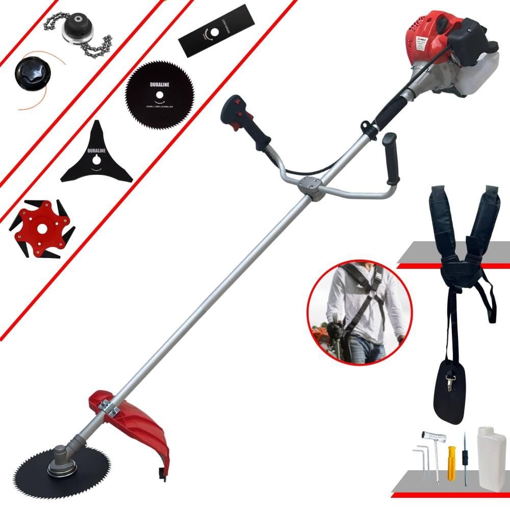 Roçadeira Multifuncional Lateral À Gasolina Anmax CG430P Motor 2T 43cc 2HP 9000rpm Roçadeira Completa Com Carretel de Nylon e Kit 5 Lâminas de Corte