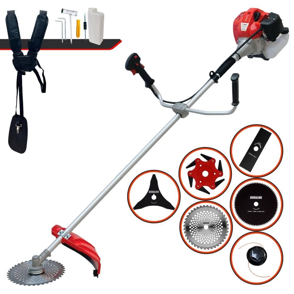 Máquina de Cortar Grama Profissional À Gasolina Anmax CG430P 2 Tempos 43cc 2HP 9.000rpm Roçadeira Completa Multifuncional Com 6 Opções de Cortes