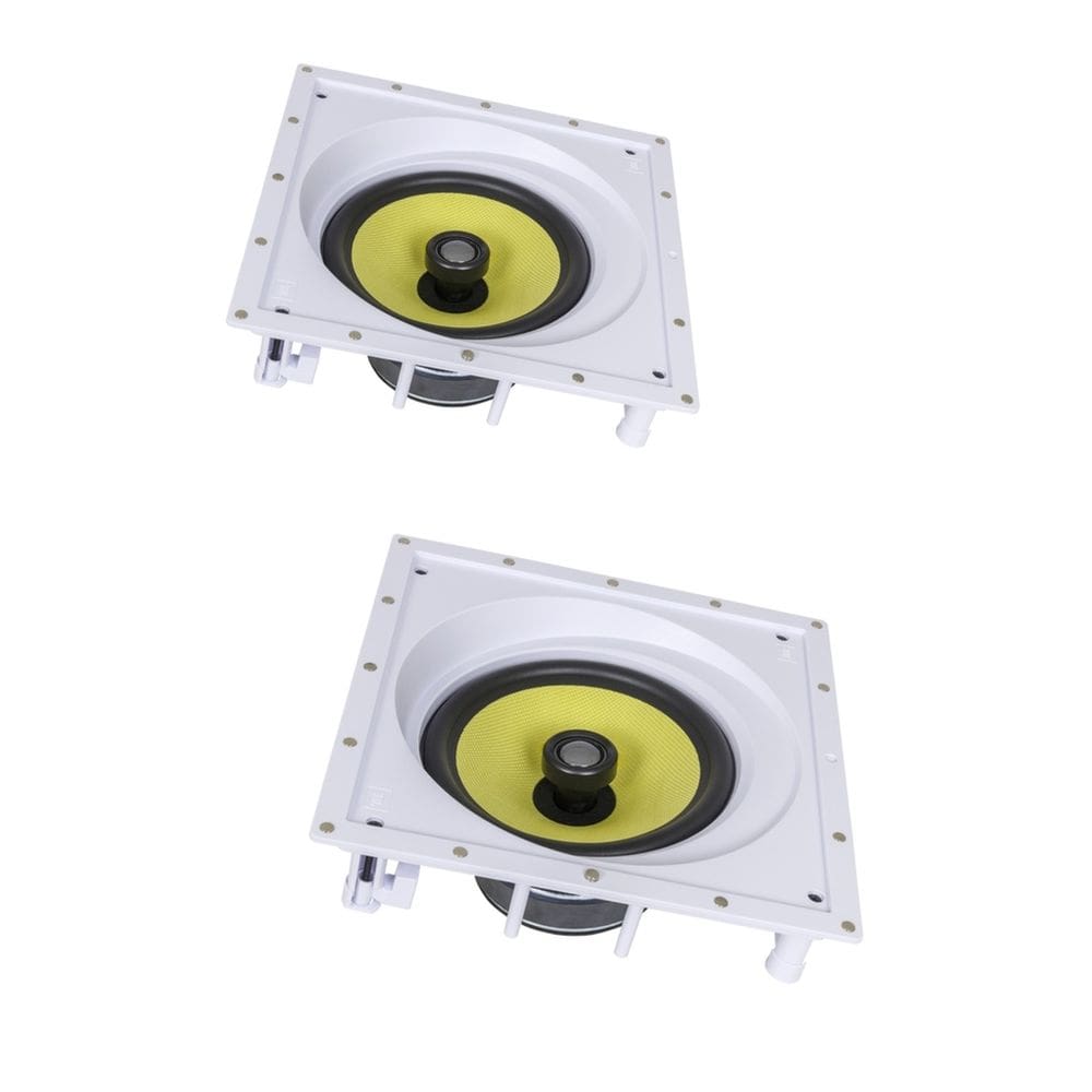 Kit 2 Caixas De Som Acústicas Quadradas Anguladas de Embutir Arandela JBL CI Plus 8SA 200w Rms - Branca