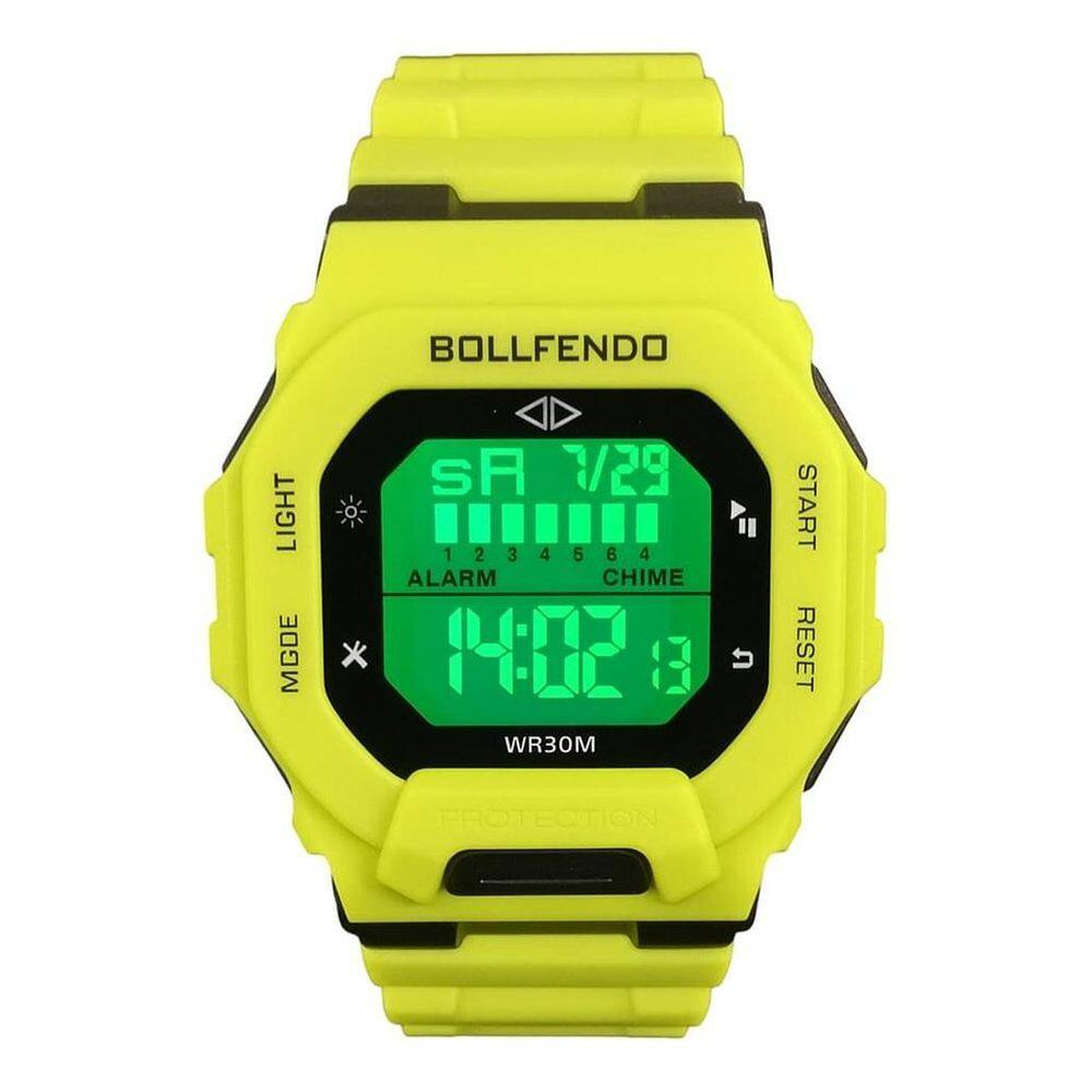Relógio D Pulso Digital Quadrado Verde Marca Texto Moda 2025