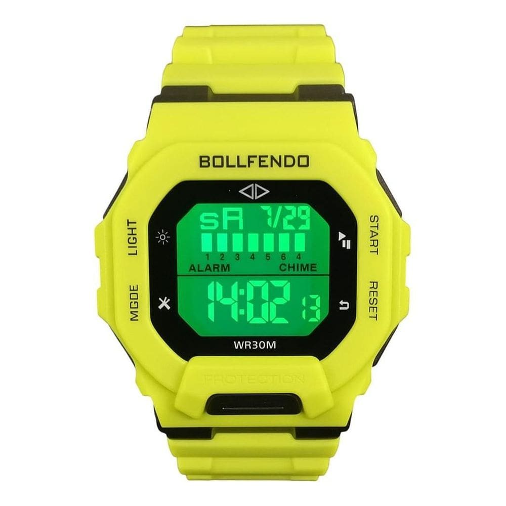 Relógio D Pulso Digital Quadrado Verde Marca Texto Moda 2025