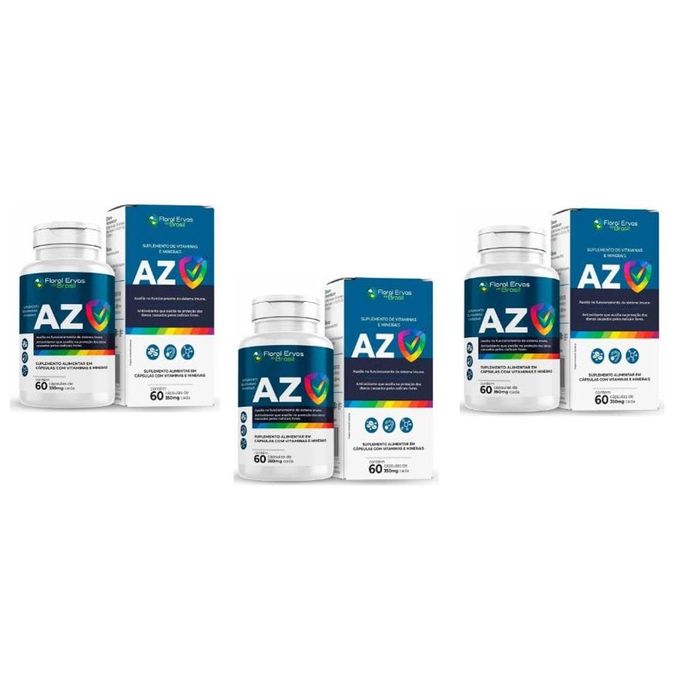 Kit com 3 Multivitaminico AZ 60 Cápsulas - Floral Ervas