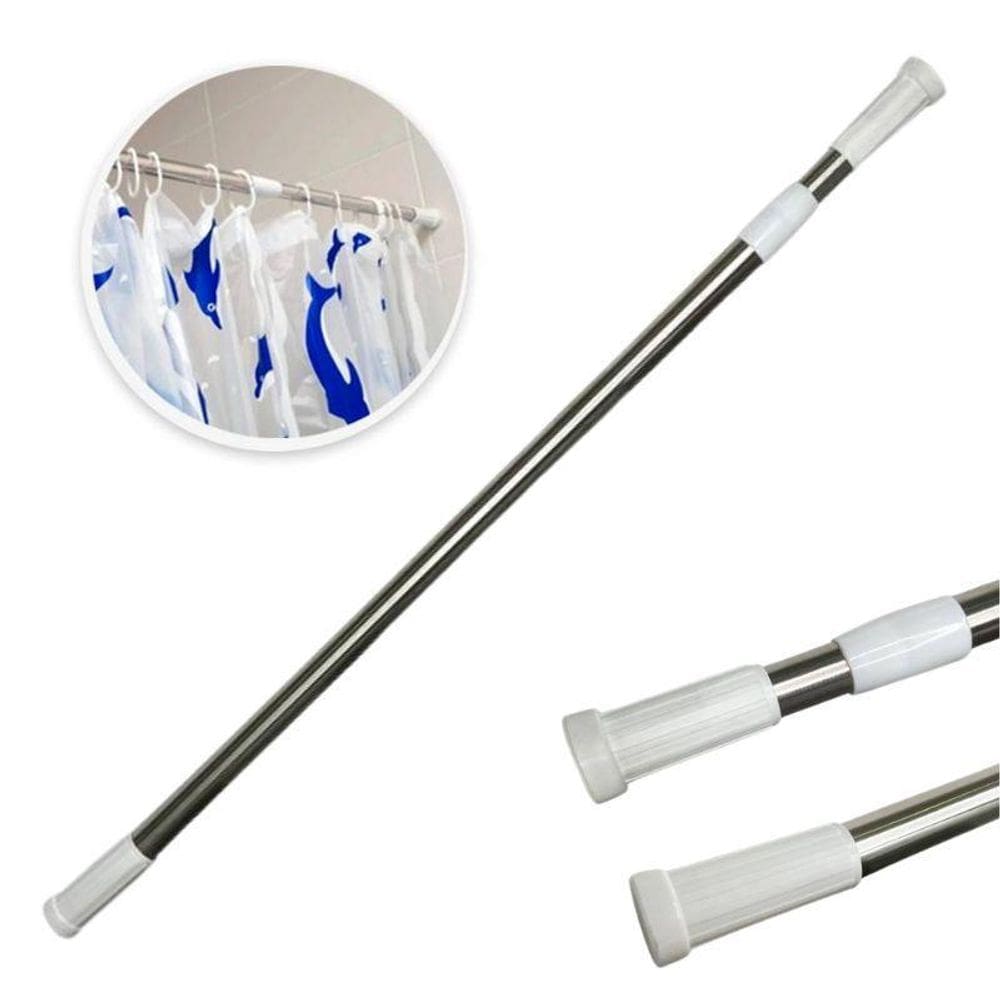 Barra Cortina De Banheiro Varão Ajustável De 110Cm Até 200Cm