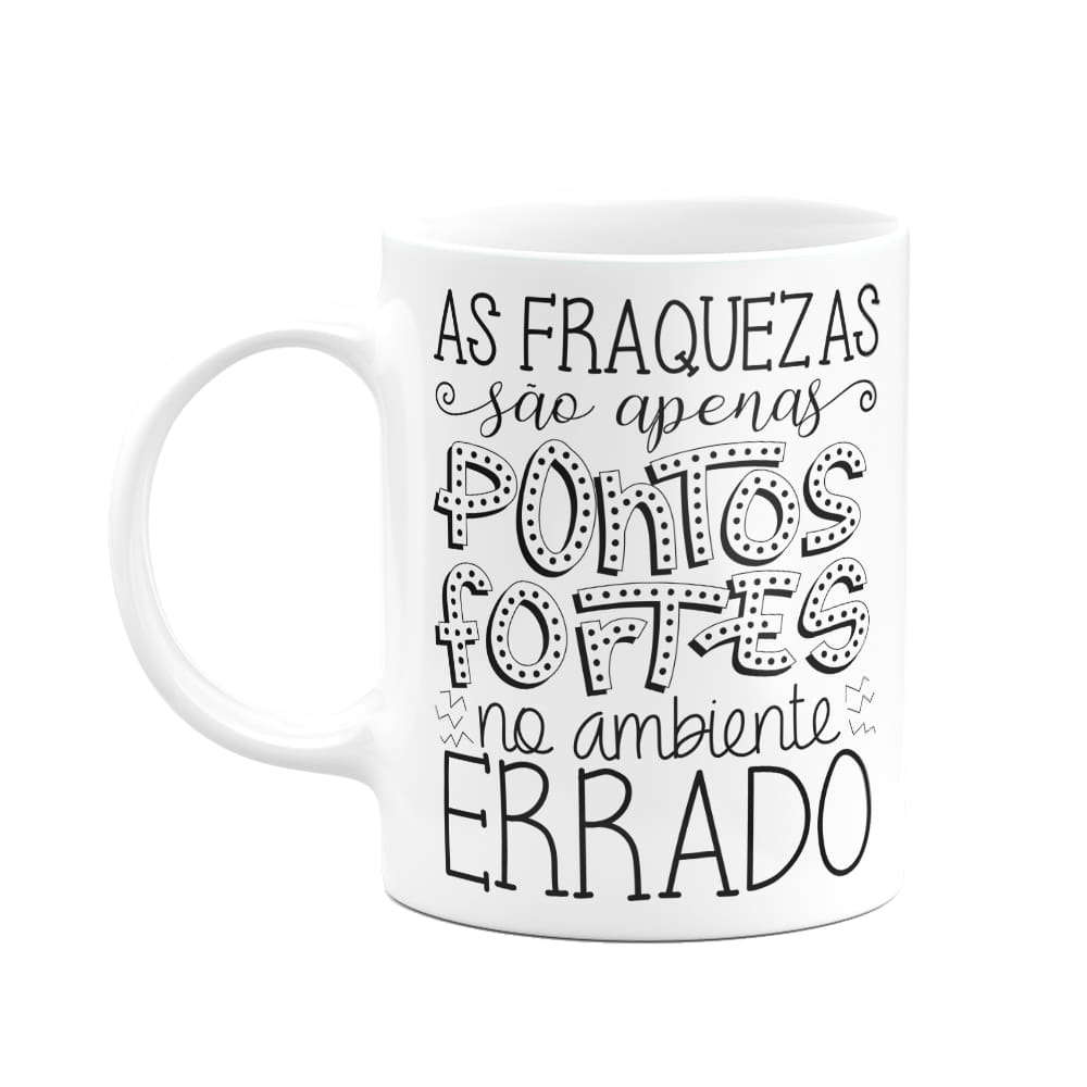 Caneca Motivação - As fraquezas são apenas pontos fortes