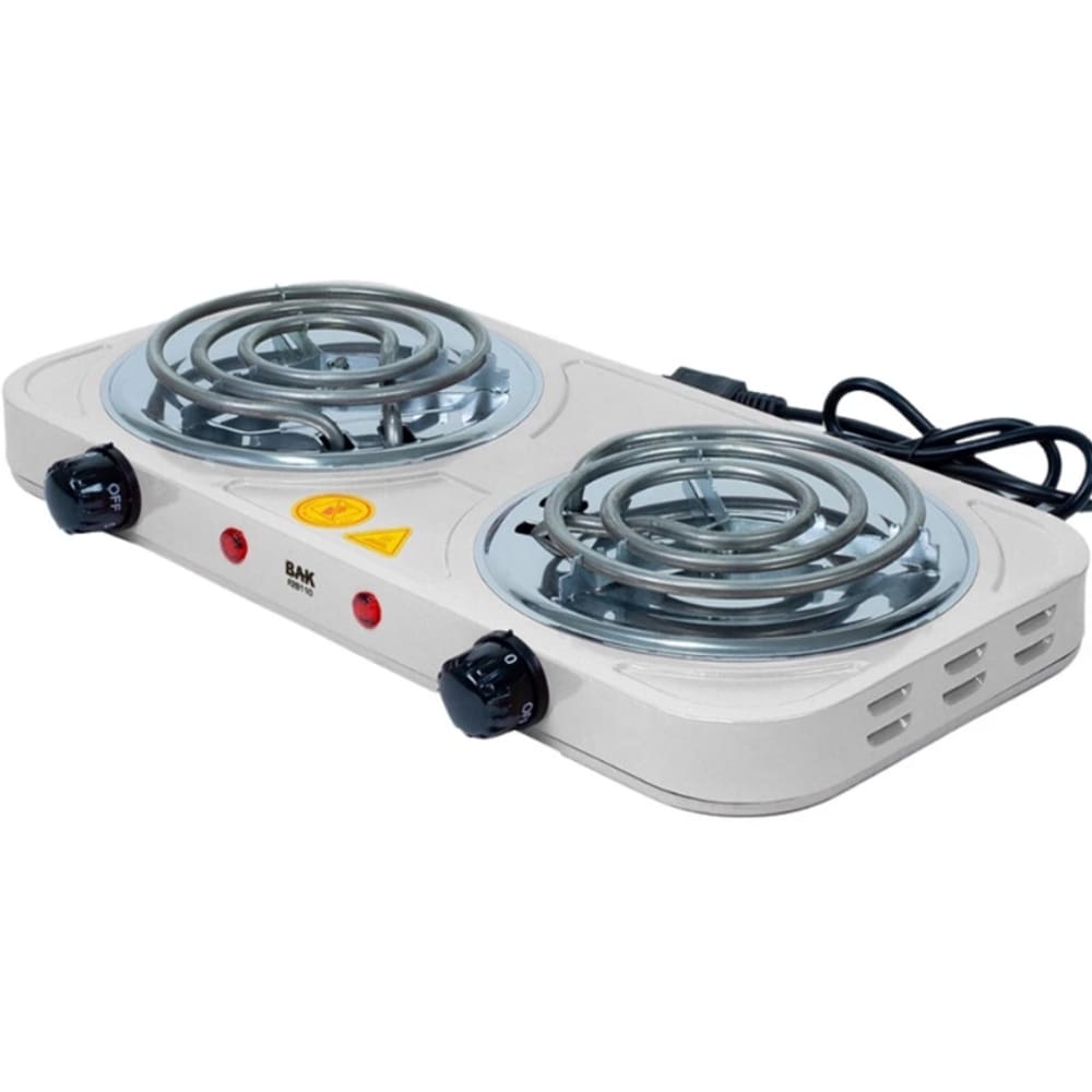 Fogao Eletrico Cooktop 2 Bocas 2000W Bak 5 Niveis Temperatura Branco 220V
