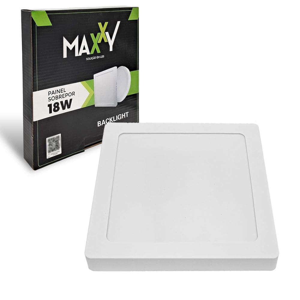 Painel Plafon Led Sobrepor Quadrado 18w Amarelada 3000k