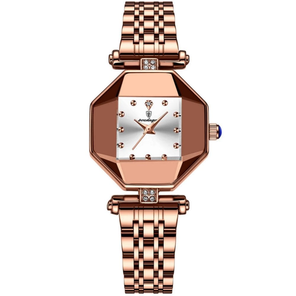 Relógio feminino de quartzo casual design criativo em aço inoxidável à prova d´agua