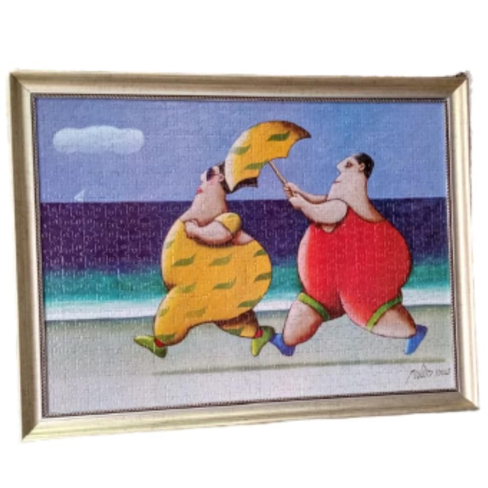 Quadro Decorativo Moldura Madeira Artista Gustavo Rosa