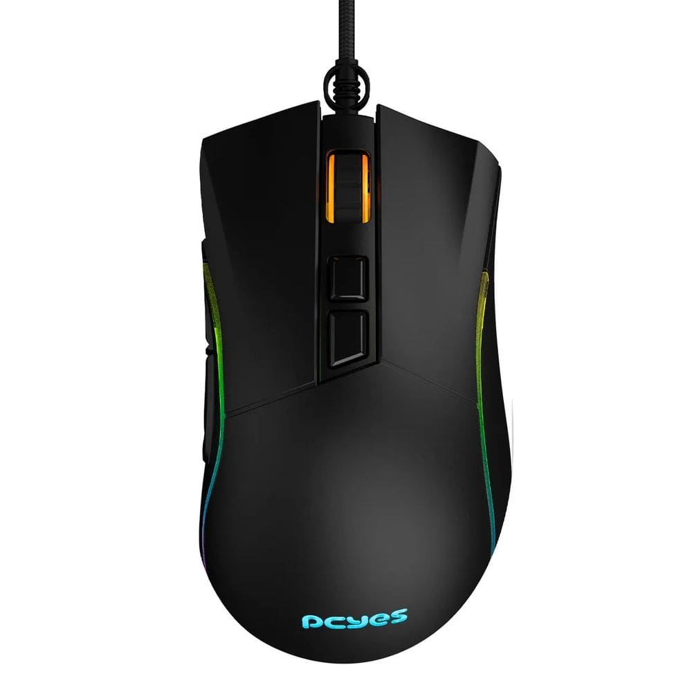 Mouse Gamer Pcyes Valus 12400 Dpi Rgb 8 Botoes 1,8m Preto