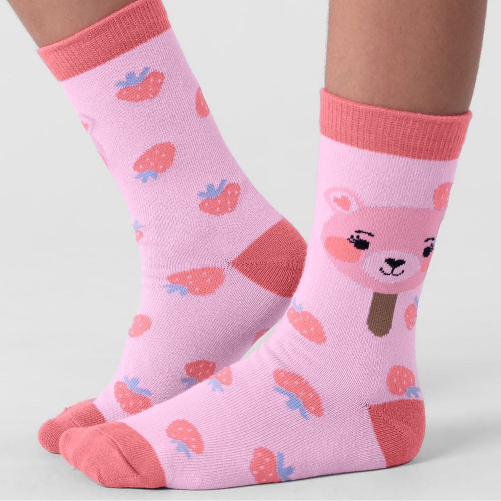 Meia infantil menina de moranguinho Brandili