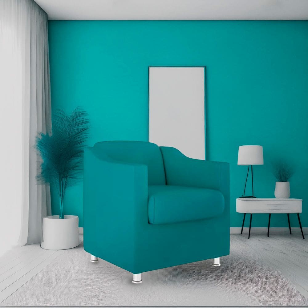 Poltrona Bia Decorativa Reforçada Recepção Clinica Salão Sala De Estar Suede