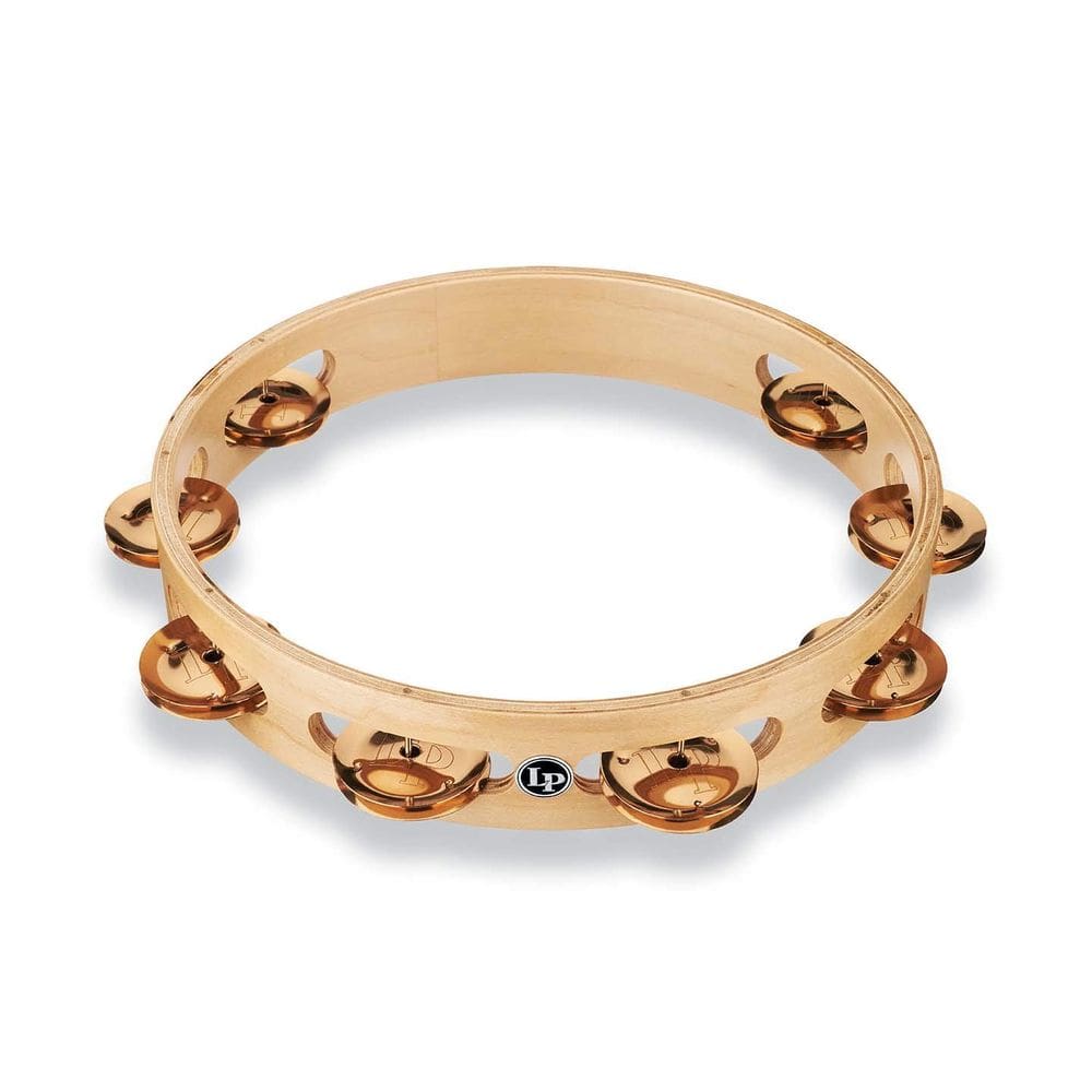 Tambourine Latin Percussion PRO 10 de linha única com jingles de bronze