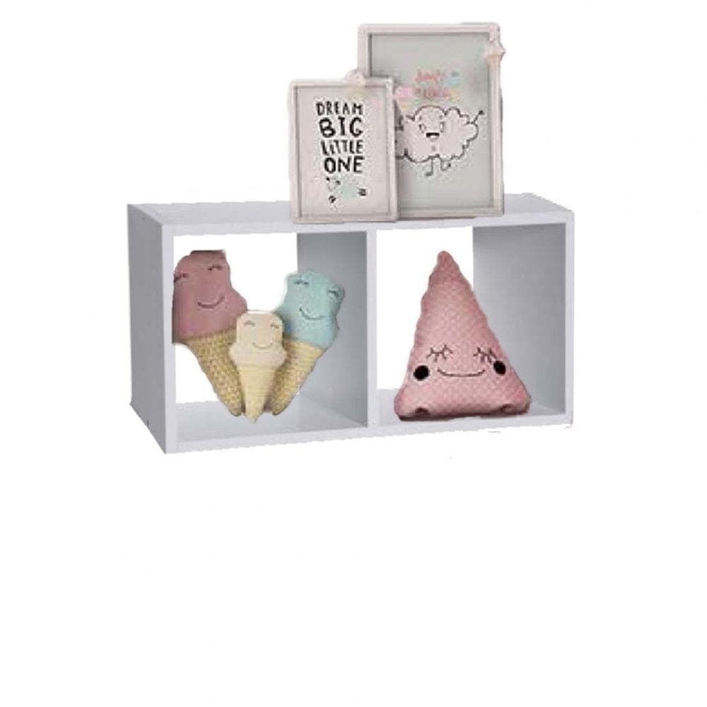 Nicho Duplo 40X20X20 cm Em Mdf Branco