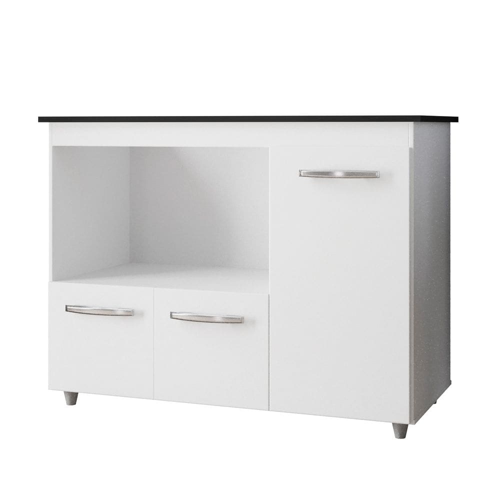 Balcão para Cooktop 5 Bocas com 3 Portas Ana Branco - Moblis