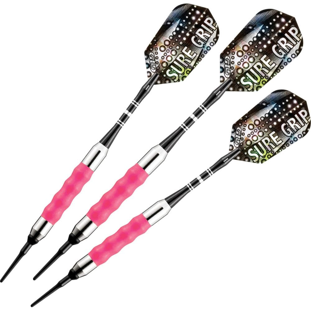 Dardos Viper Sure Grip Soft Tip 16 g rosa niquelado banhado a prata