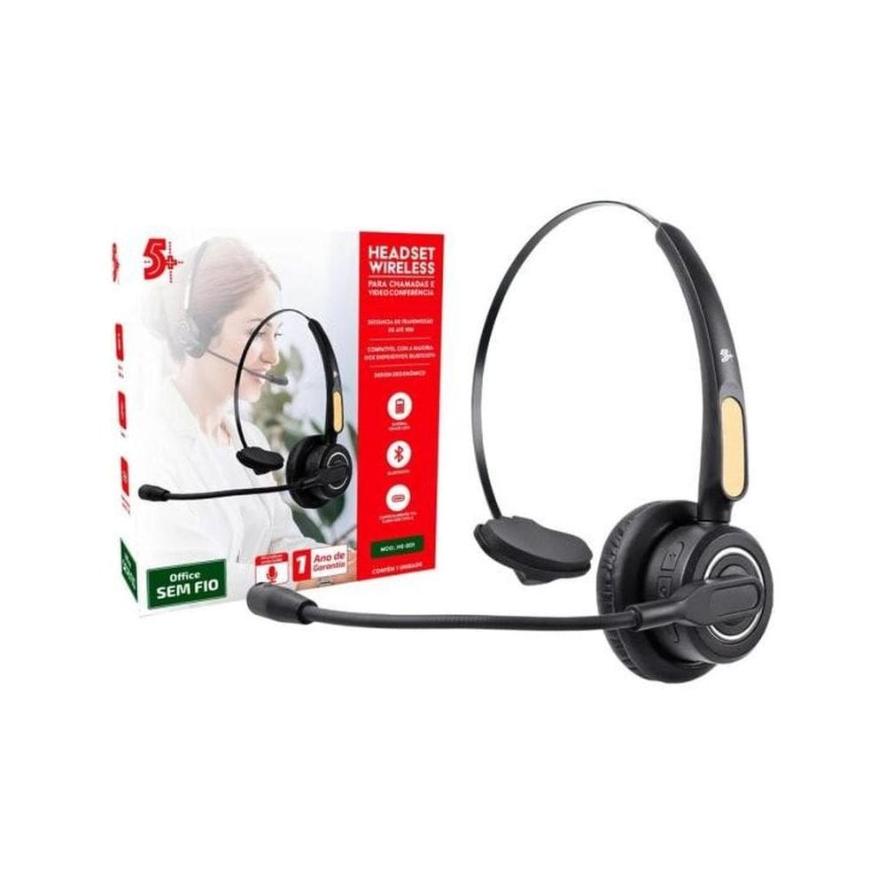 Headset Sem Fio Bluetooth HS-201 5+