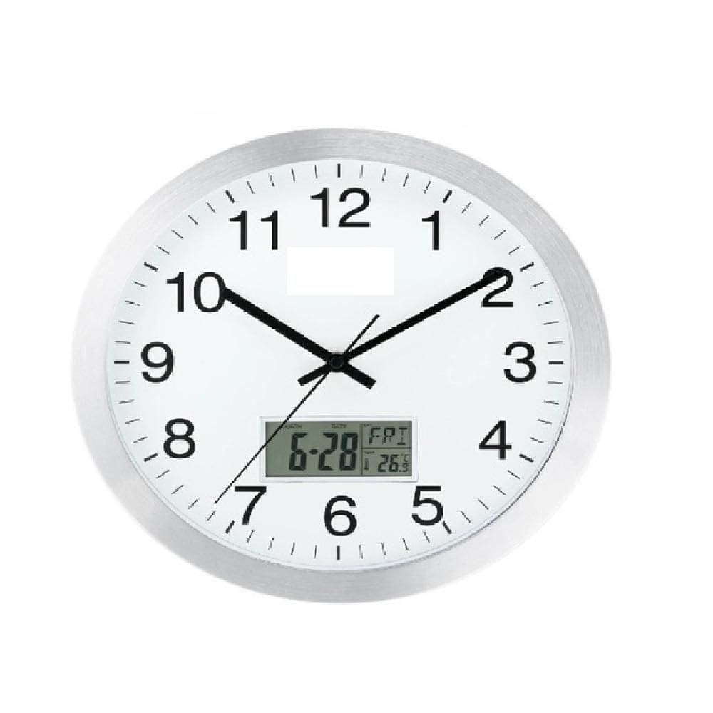 Relogio Parede Completo Termometro Digital Calendario Escritorio Sala Escritorio Consultorio Medidor Tempera