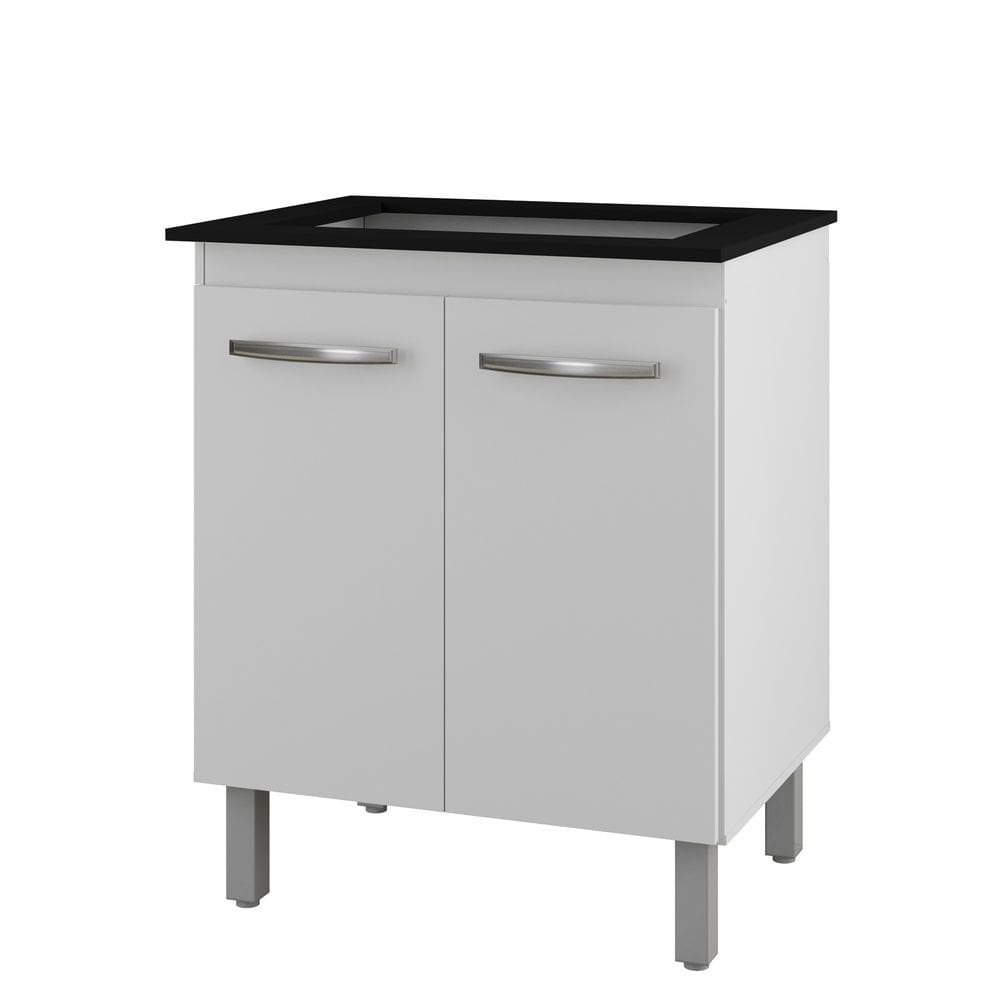 Balcão para Cooktop 5 Bocas com 2 Portas Jade Branco - Moblis