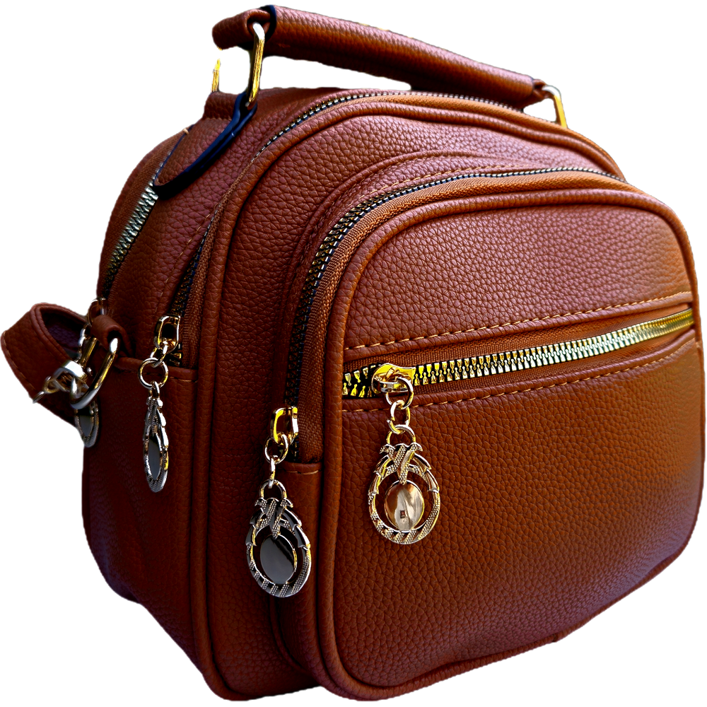 Bolsa Feminina Transversal Média De Ombro Crossbody Mini Bag Marrom