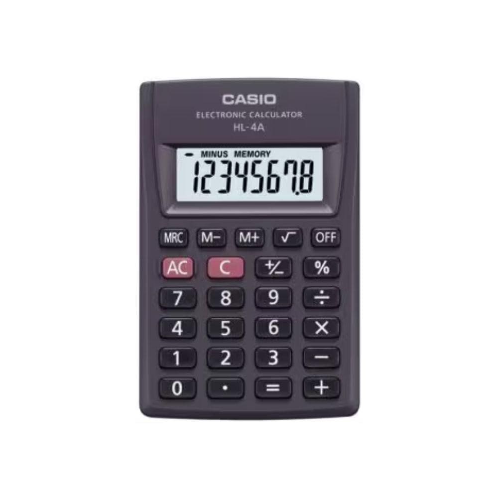 Calculadora Portátil Casio Preto Hl-4A-W4-Dp
