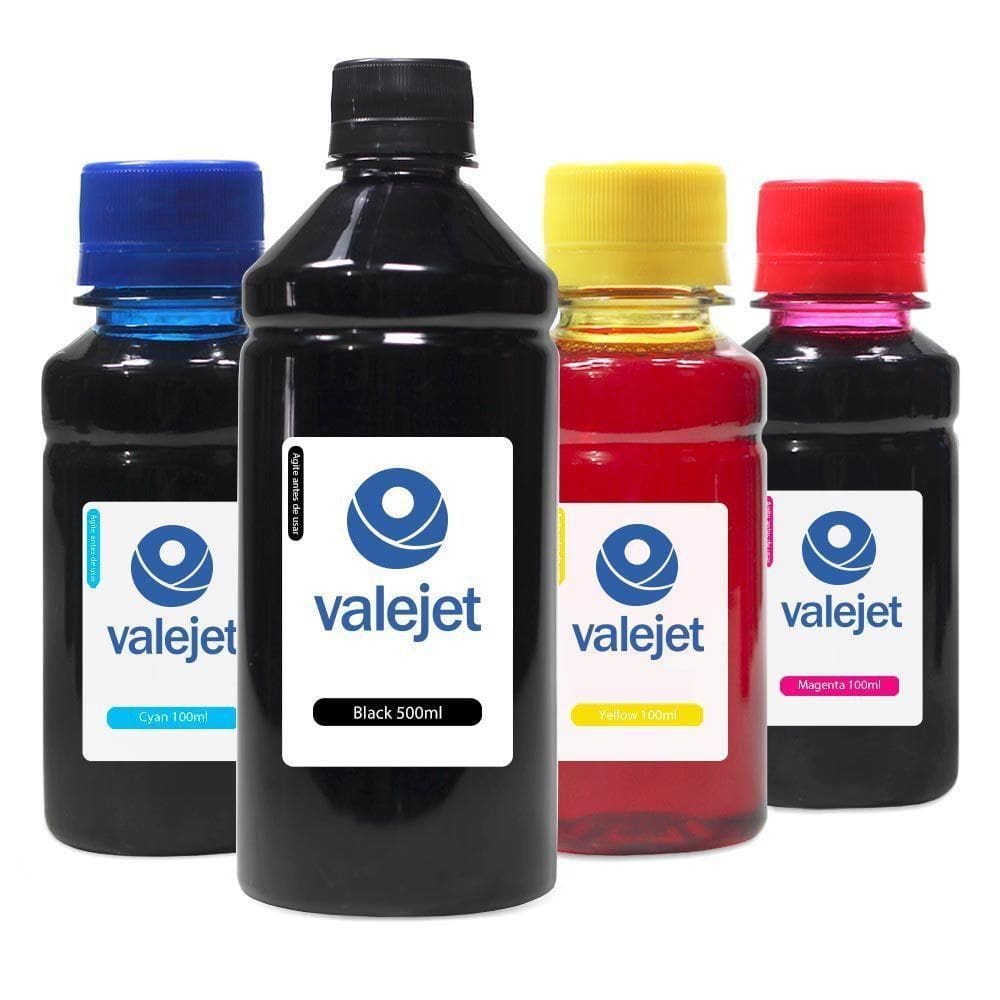 Kit 4 Tintas Canon G3110 Black 500ml Coloridas 100ml Valejet
