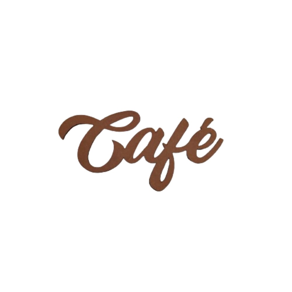 Plaquinha Café MDF Natural