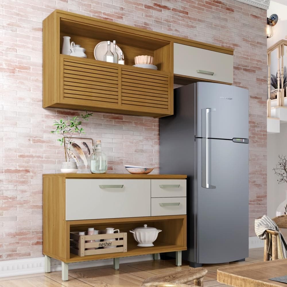 Cozinha Compacta 100% MDF 2 Peças Princesa Nesher