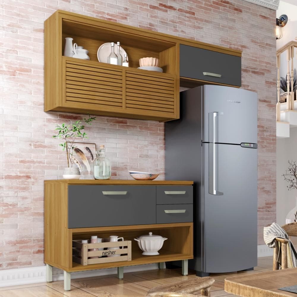 Cozinha Compacta 100% MDF 2 Peças Princesa Nesher