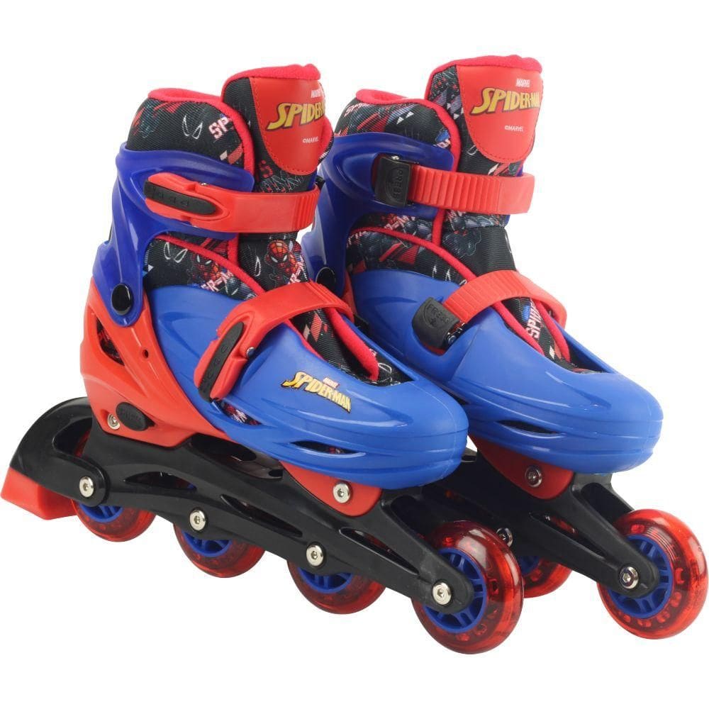 Kit Patins Inline 4 Rodas Tamanho 36/39 Homem Aranha - Bbr