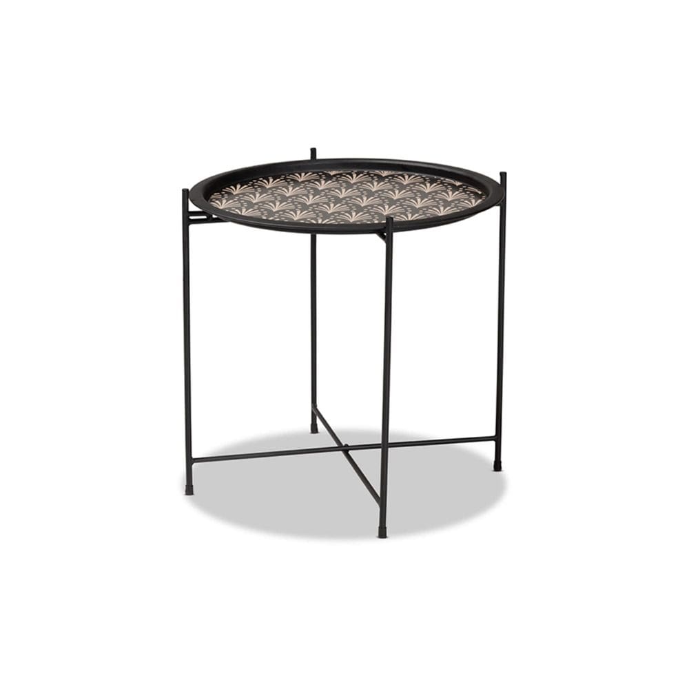 Suporte de plantas Baxton Studio Ivana Black Metal moderno