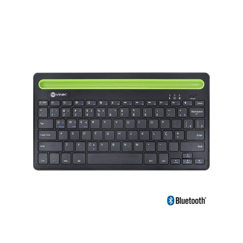 Teclado Sem Fio Bluetooth 3.0 Dynamic Smart Abnt Com Suporte Para Tablet Ou Celular - Preto - Dt200