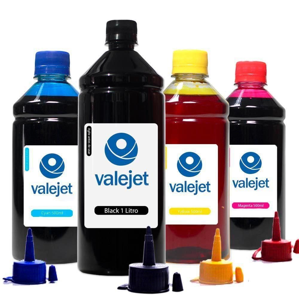 Kit Tintas Cartucho Epson Xp231 Black 1 Litro Color 500ml Valejet