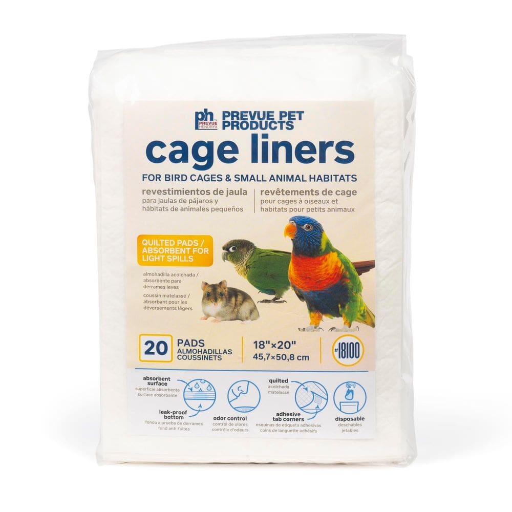 Forros de gaiola descartáveis Prevue Pet Products 20x18cm - 20 almofadas