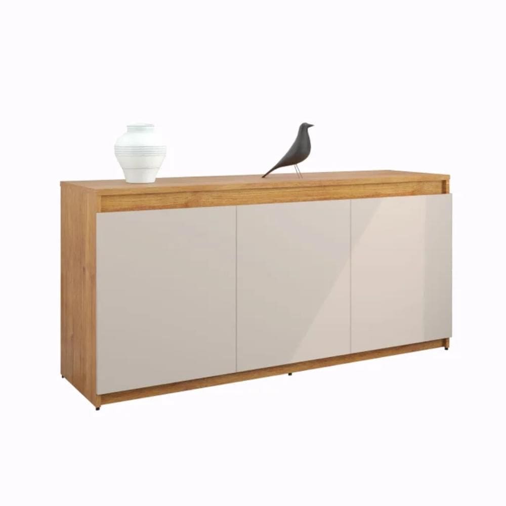 Buffet Aparador 3 Portas Onix Mel e Off White