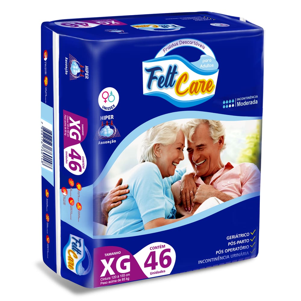 Fralda Descartável Geriátrica Adulto Felt Care M G XG Barato