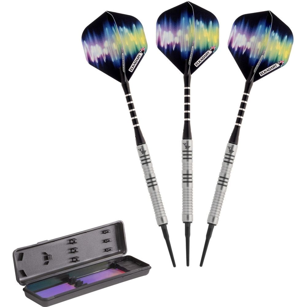 Dardos de ponta macia Elkadart Ultra Sonic 80 Tungsten 16g com estojo