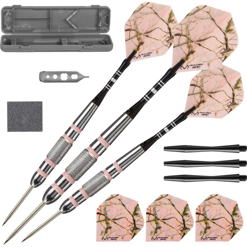 Dardos com ponta de aço Fat Cat da GLD Products Realtree APC Pink