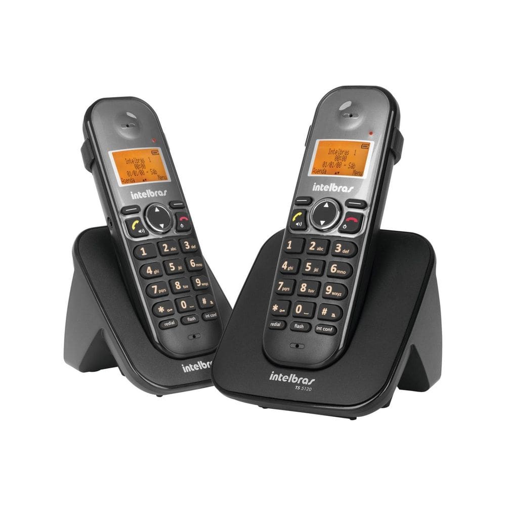 Telefone S/ Fio Id + Ramal C/ Entrada P/ Fone De Ouvido Ts 5122 Preto 4125122