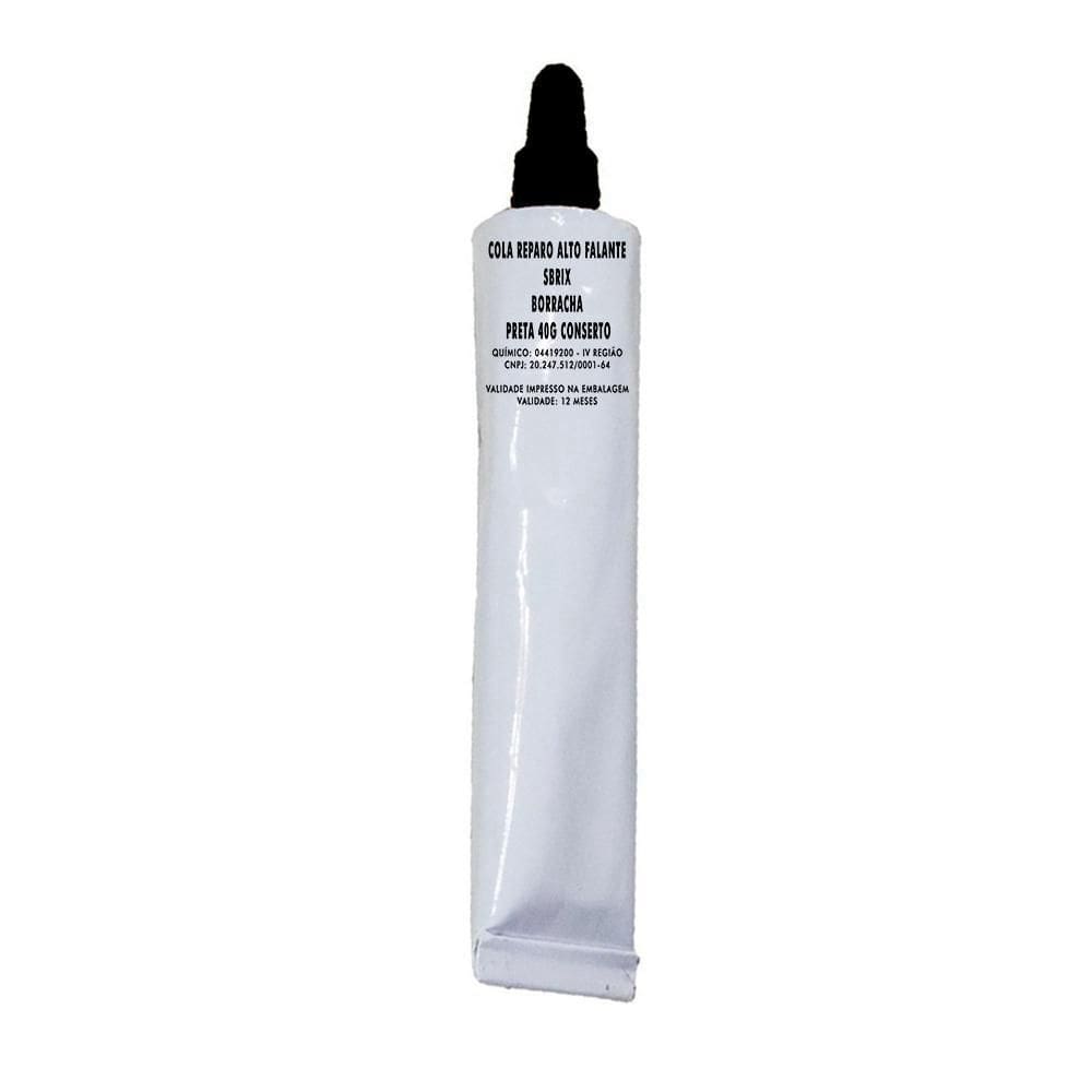 Cola Reparo Alto Falante Sbrix Borracha Preta 40G Conserto