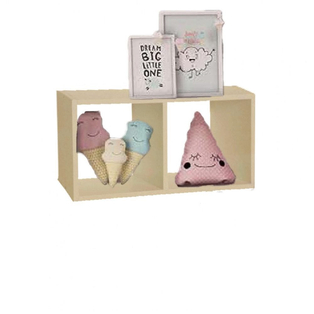 Nicho Duplo 60X30X20 cm Em Mdf Natural