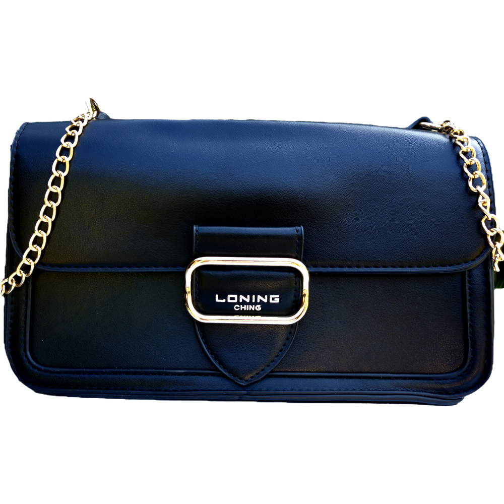 Bolsa Feminina Média Transversal Tiracolo Baguete Alça Corrente Elegante Social Preta