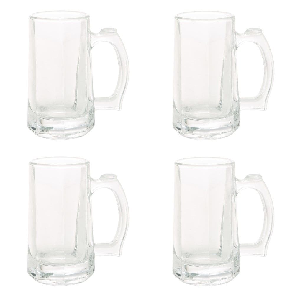 Conjunto 4 Canecas para Chopp e Cerveja 365 ml de Vidro Zero Graus Lyor
