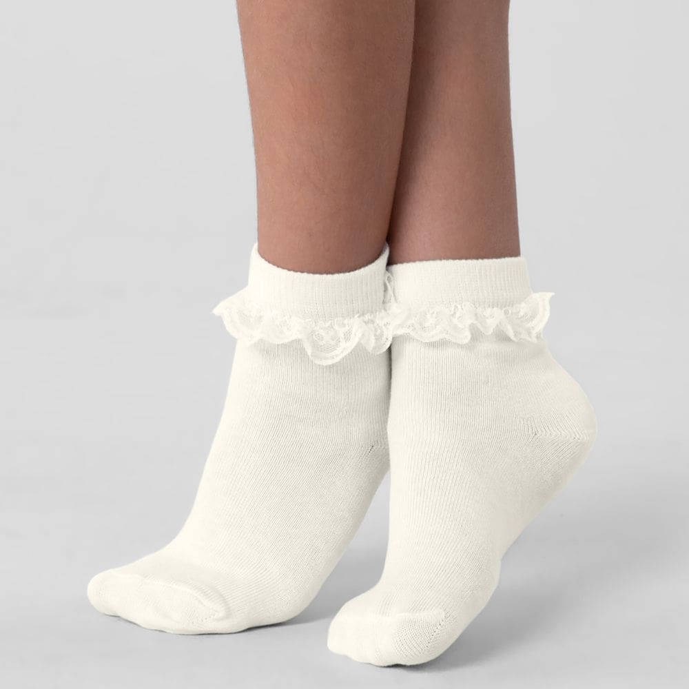 Meia infantil menina com babado Mundi