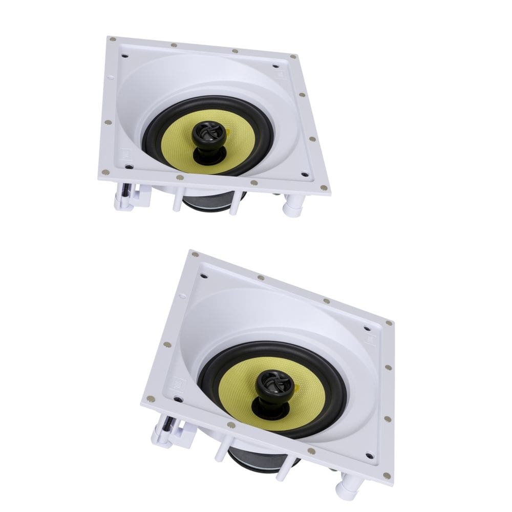 Kit 2 Caixas de Som Acústicas Quadradas Anguladas de Embutir Arandela JBL CI Plus 6SA 160w Rms - Branca