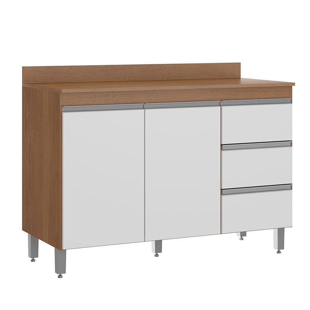 Balcão de Cozinha com Tampo Sabrina 120cm MDP Menu Móveis