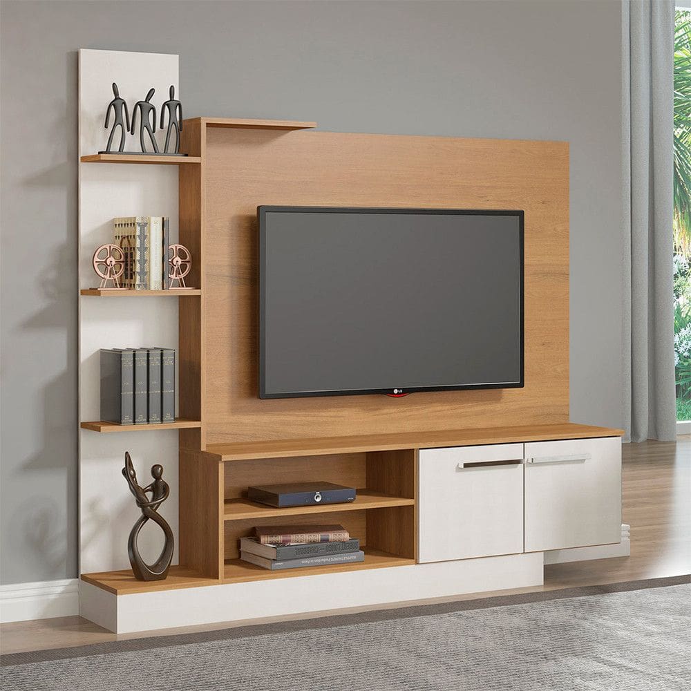 Painel com Rack Completo para TV 50 Pol 165x155cm MDP 0633 Menu Móveis