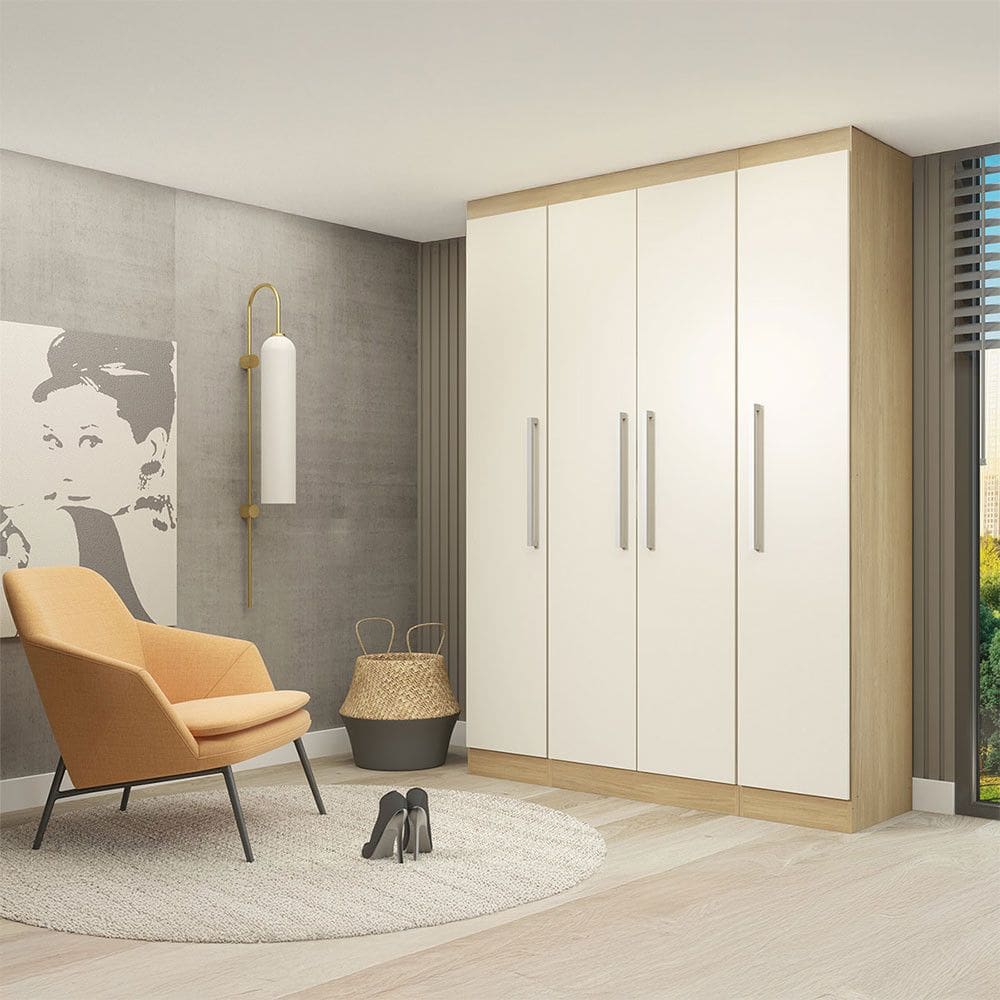 Guarda Roupa Solteiro 160x218cm Modulado Selene 3 Peças MENU